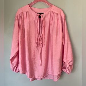 No. 6 Pink Tie Front Blouse